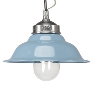 Hanglamp aan ketting Porto Fino aluminium met blauw deksel